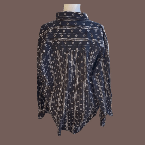 Chaps Ralph Lauren Shirt | Black White Cotton | Size L | Vintage - Picture 2 of 4